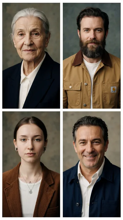 Diverse Portraits Of Four Different Individuals