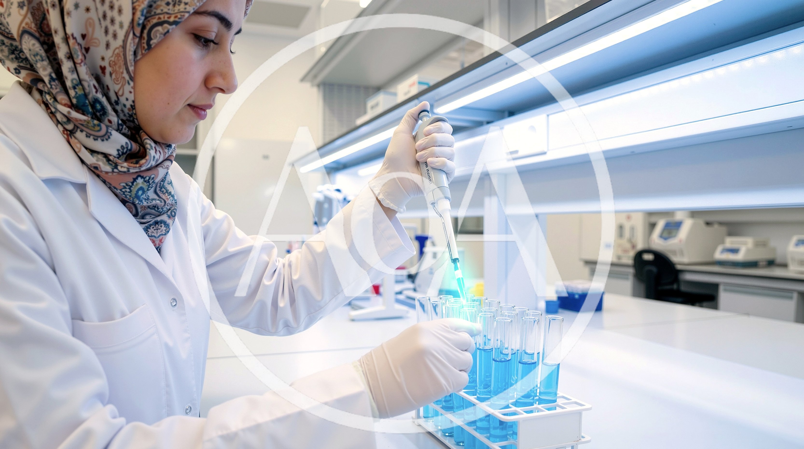 Scientist Using Micropipette In A Laboratory Setting