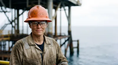 Female Offshore Oil Rig Worker Portrait