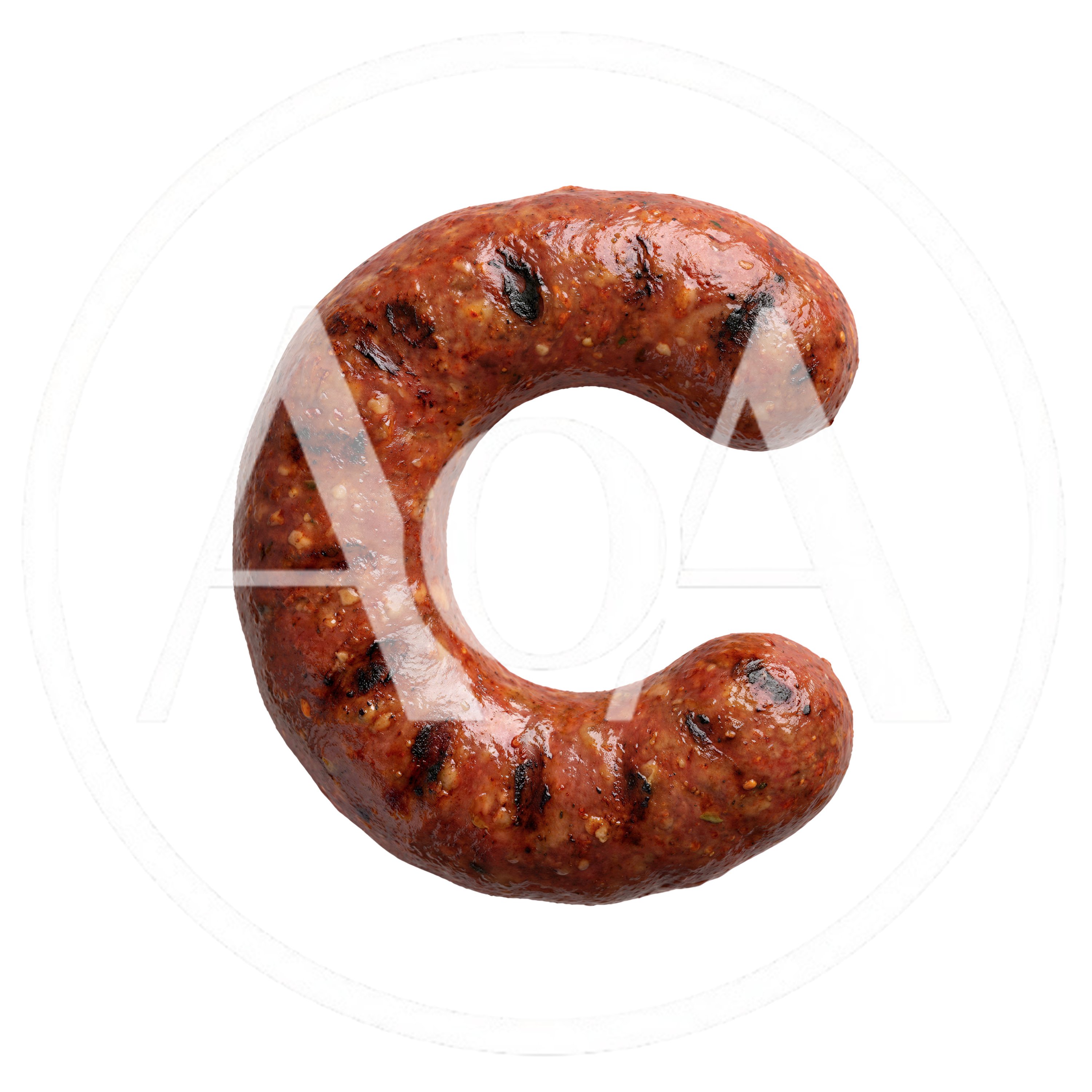 Grilled Sausage Shaped Like The Letter C