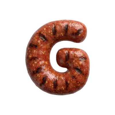 Grilled Sausage Shaped Like The Letter G