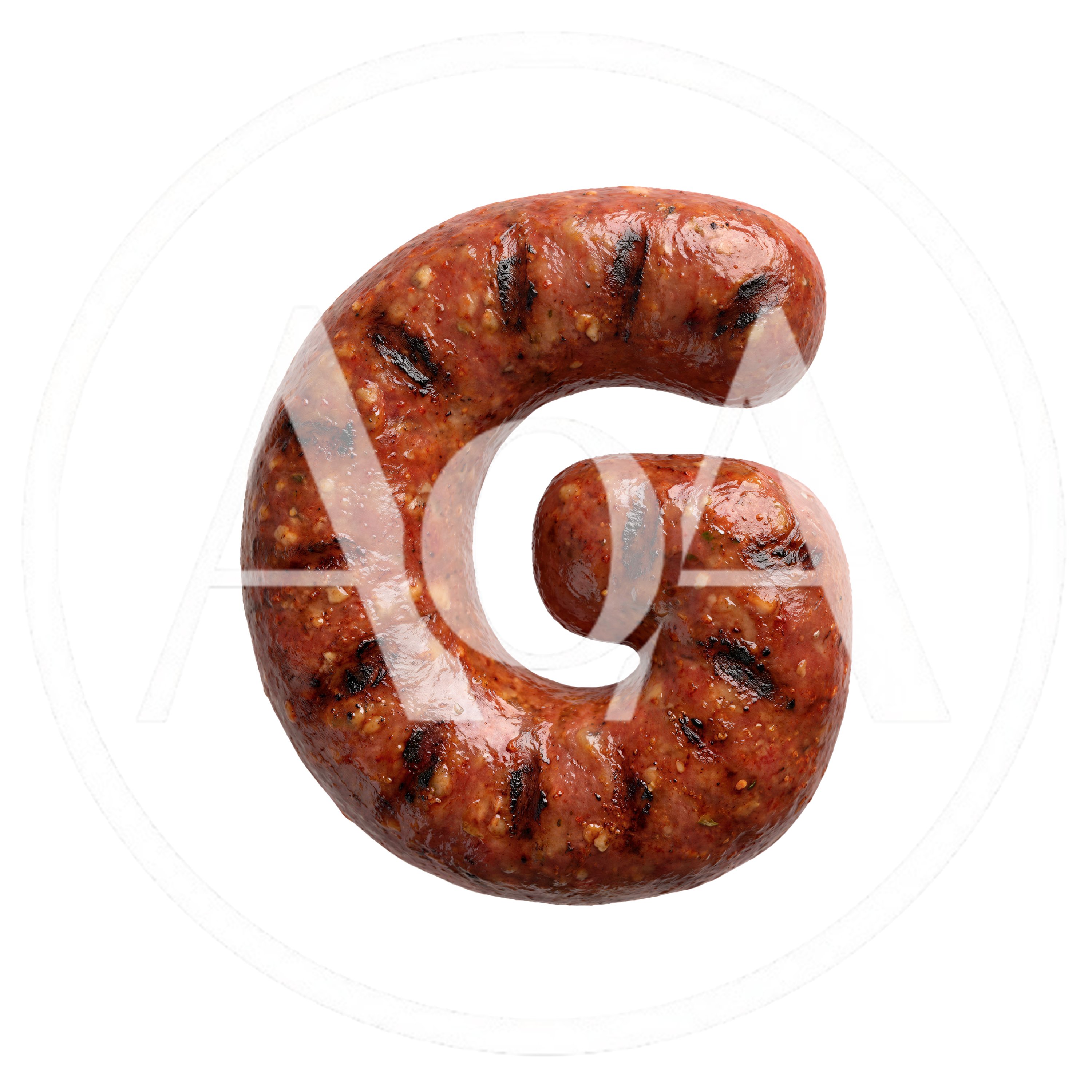 Grilled Sausage Shaped Like The Letter G