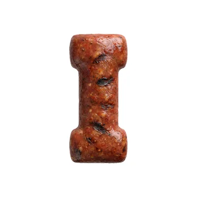 Grilled Sausage Letter I Isolated On White Background