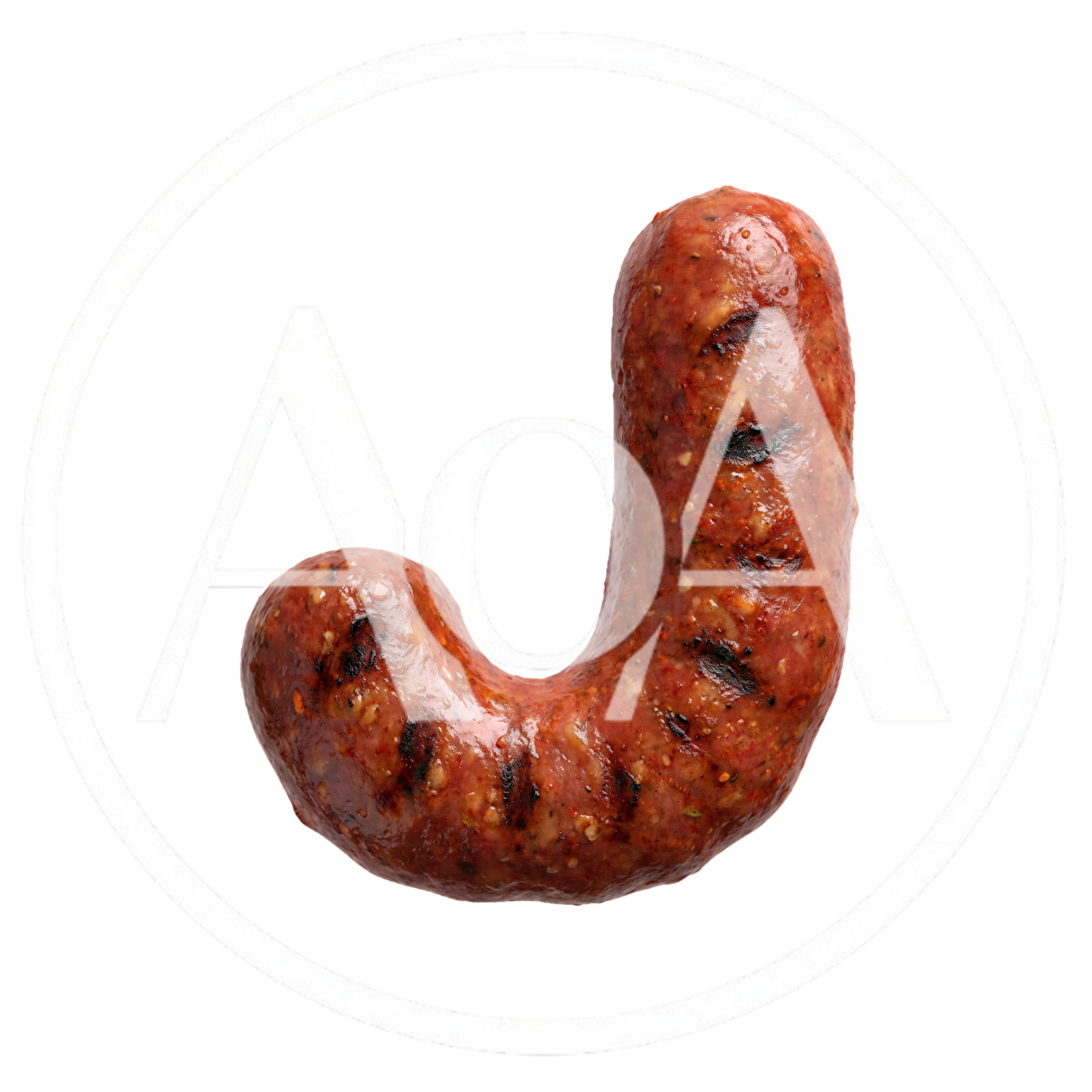 Grilled Sausage Shaped Like The Letter J