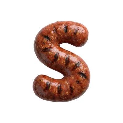 Grilled Sausage Shaped Like The Letter S
