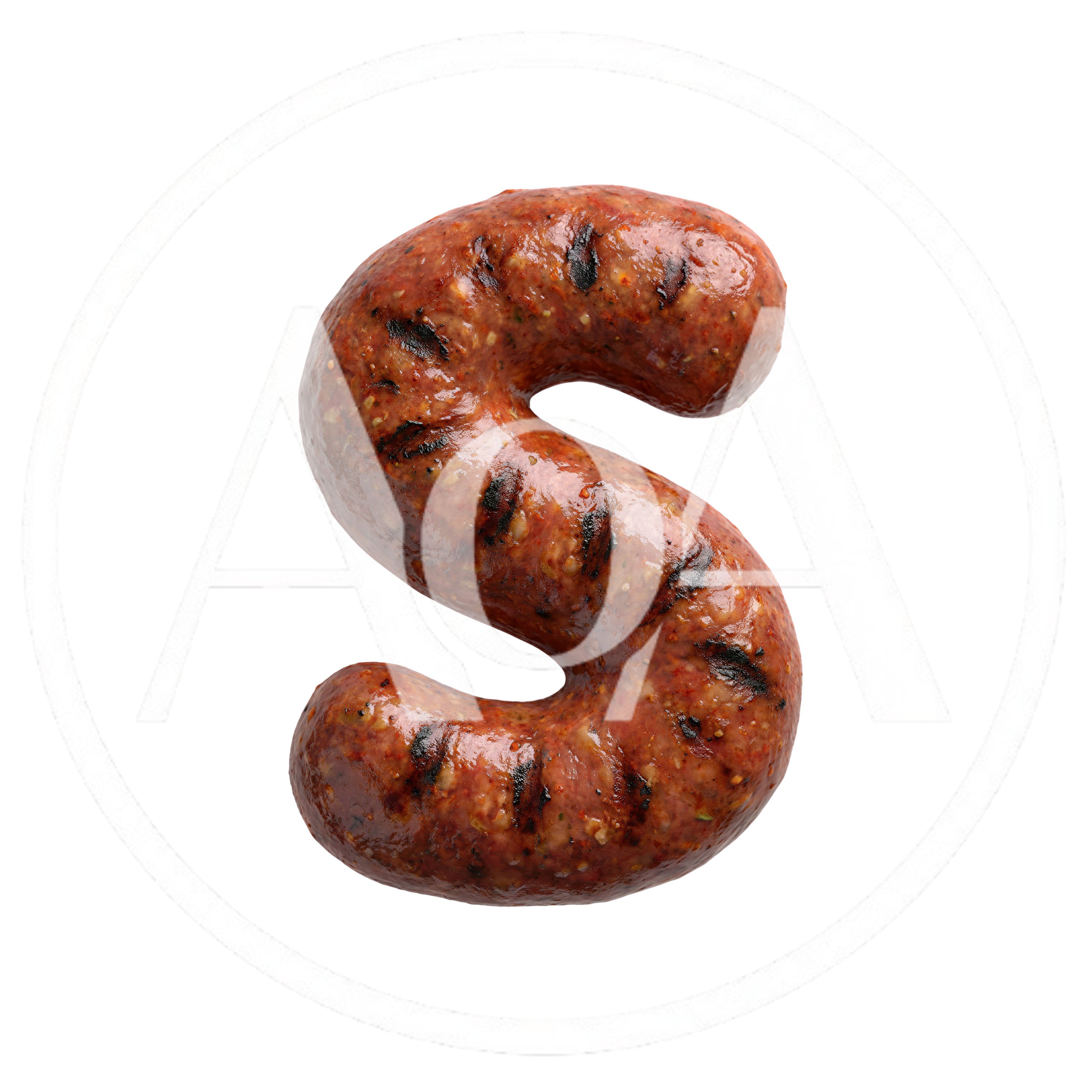 Grilled Sausage Shaped Like The Letter S