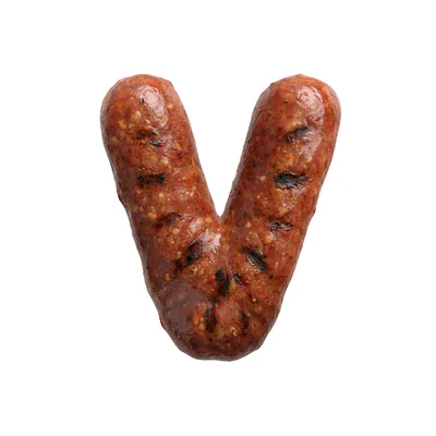 Grilled Sausage Shaped Like The Letter V