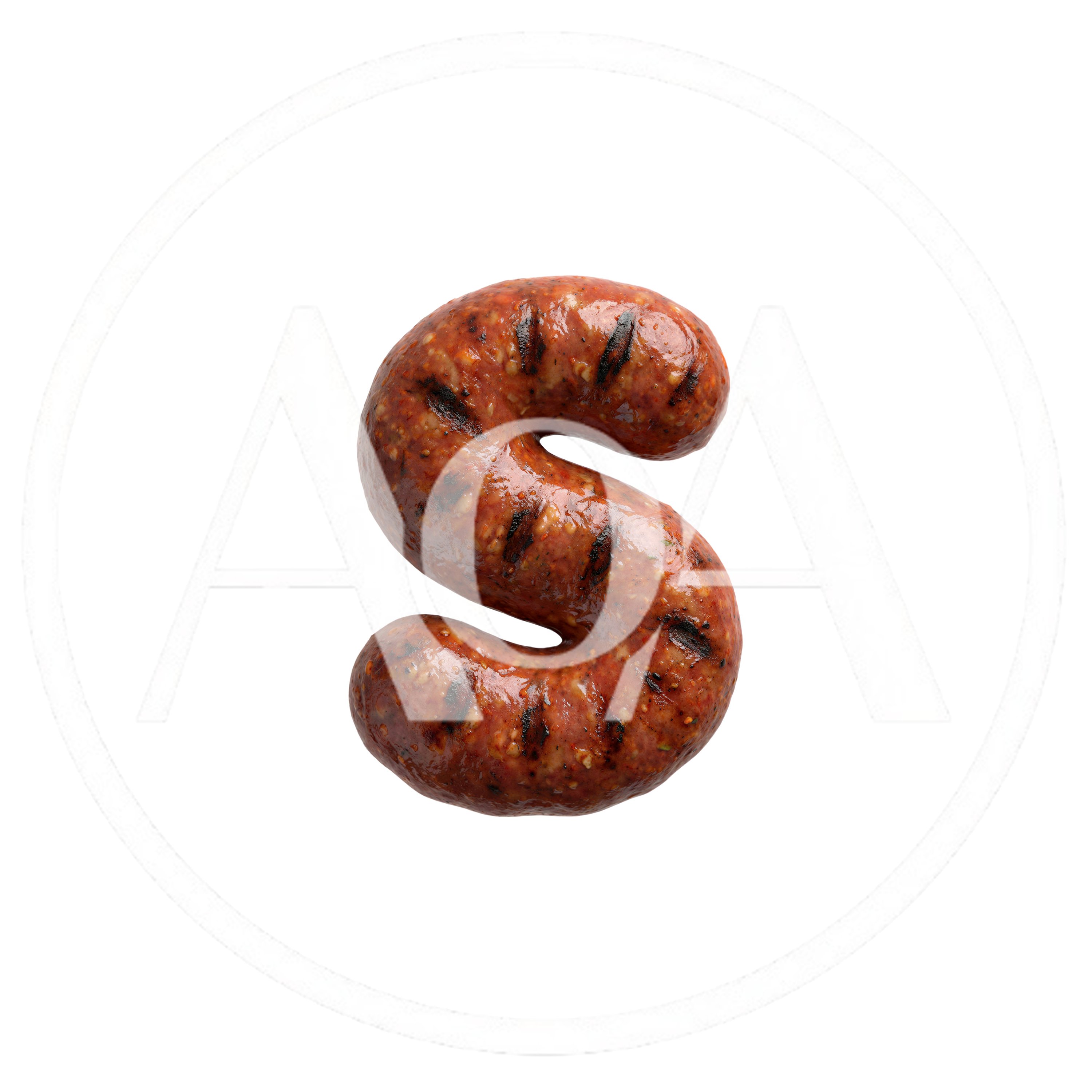 Grilled Sausage Shaped Like The Letter S