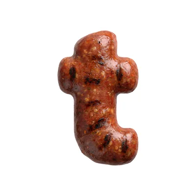 Grilled Sausage Shaped Like The Letter T