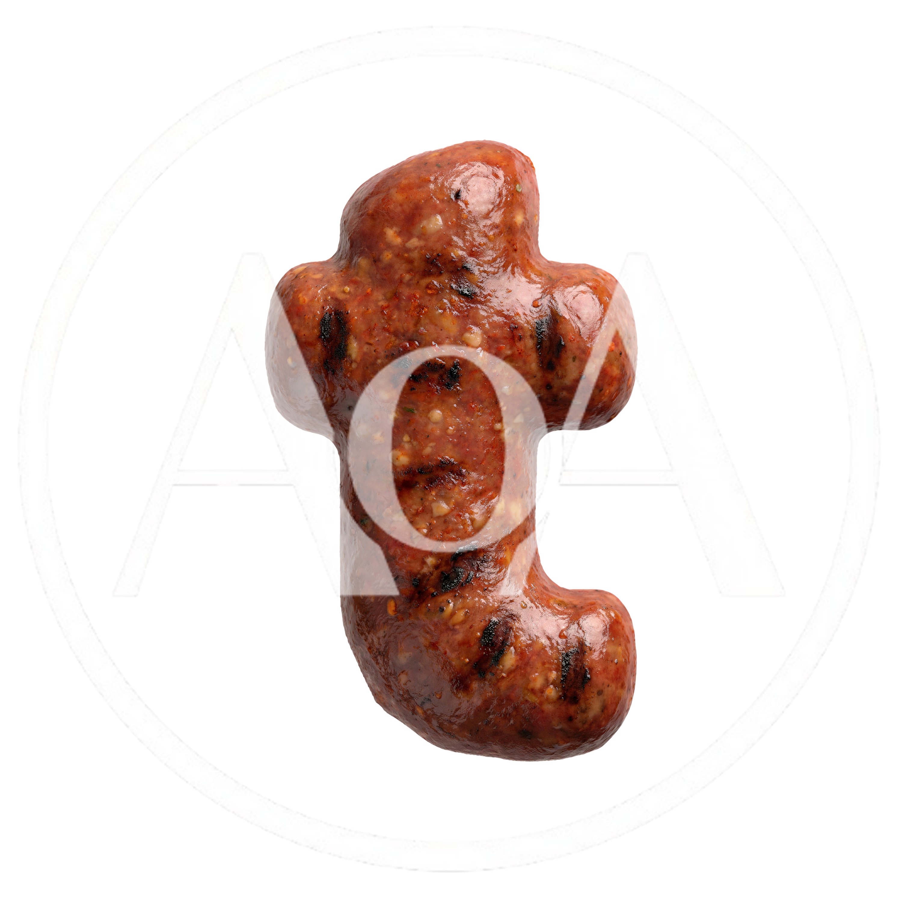 Grilled Sausage Shaped Like The Letter T