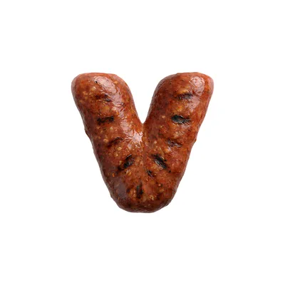 Grilled Sausage Shaped Like The Letter V