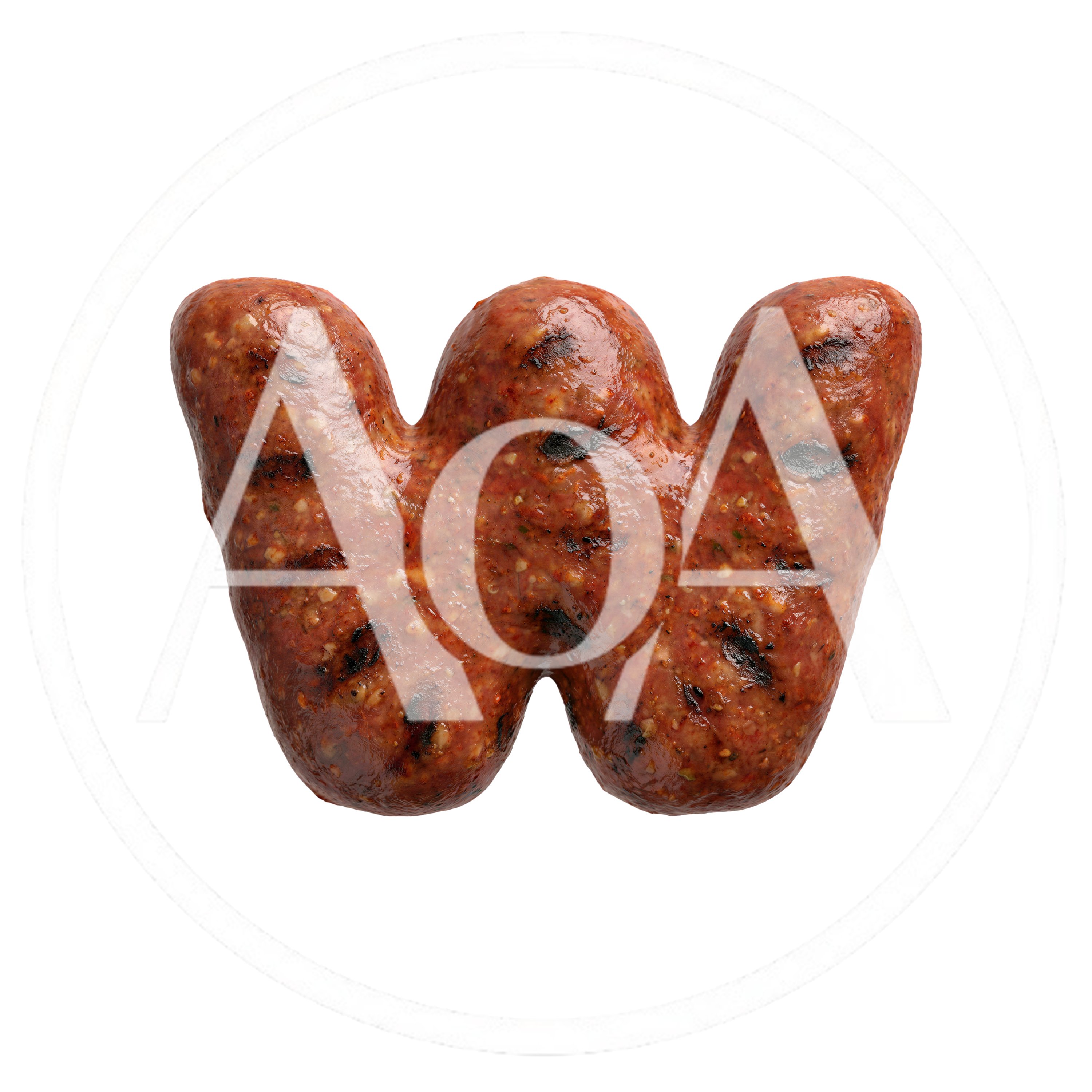 Grilled Sausage Shaped Like The Letter W