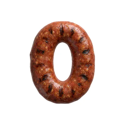 Grilled Sausage Shaped Like The Number Zero