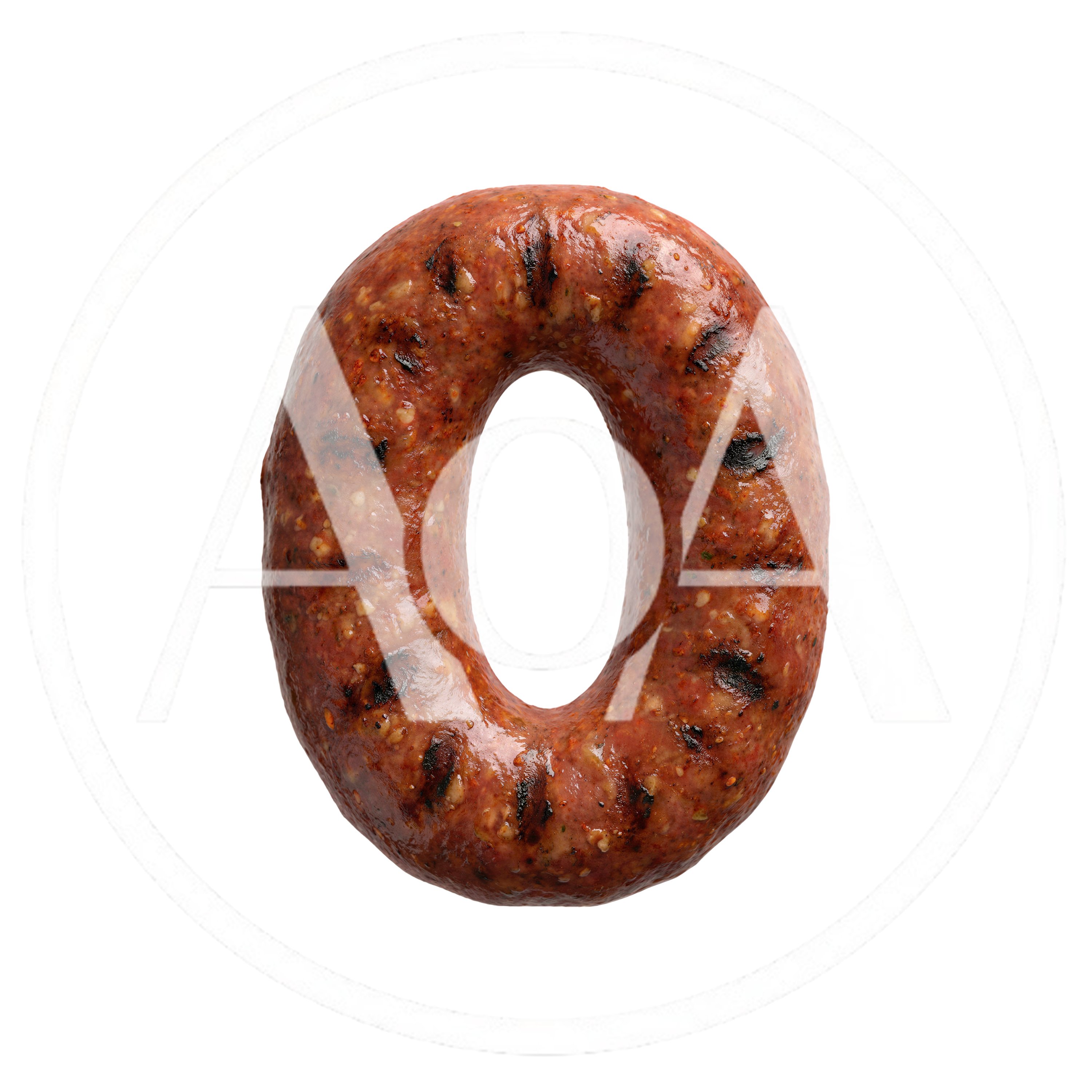 Grilled Sausage Shaped Like The Number Zero