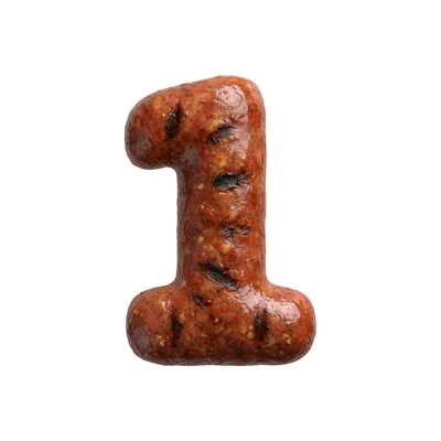 Grilled Sausage Number One Isolated On White