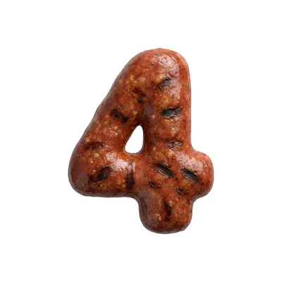 Grilled Sausage Number Four Isolated On White