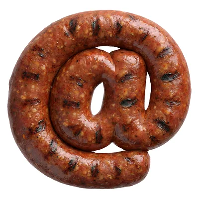 Grilled Sausage Shaped As An At Symbol