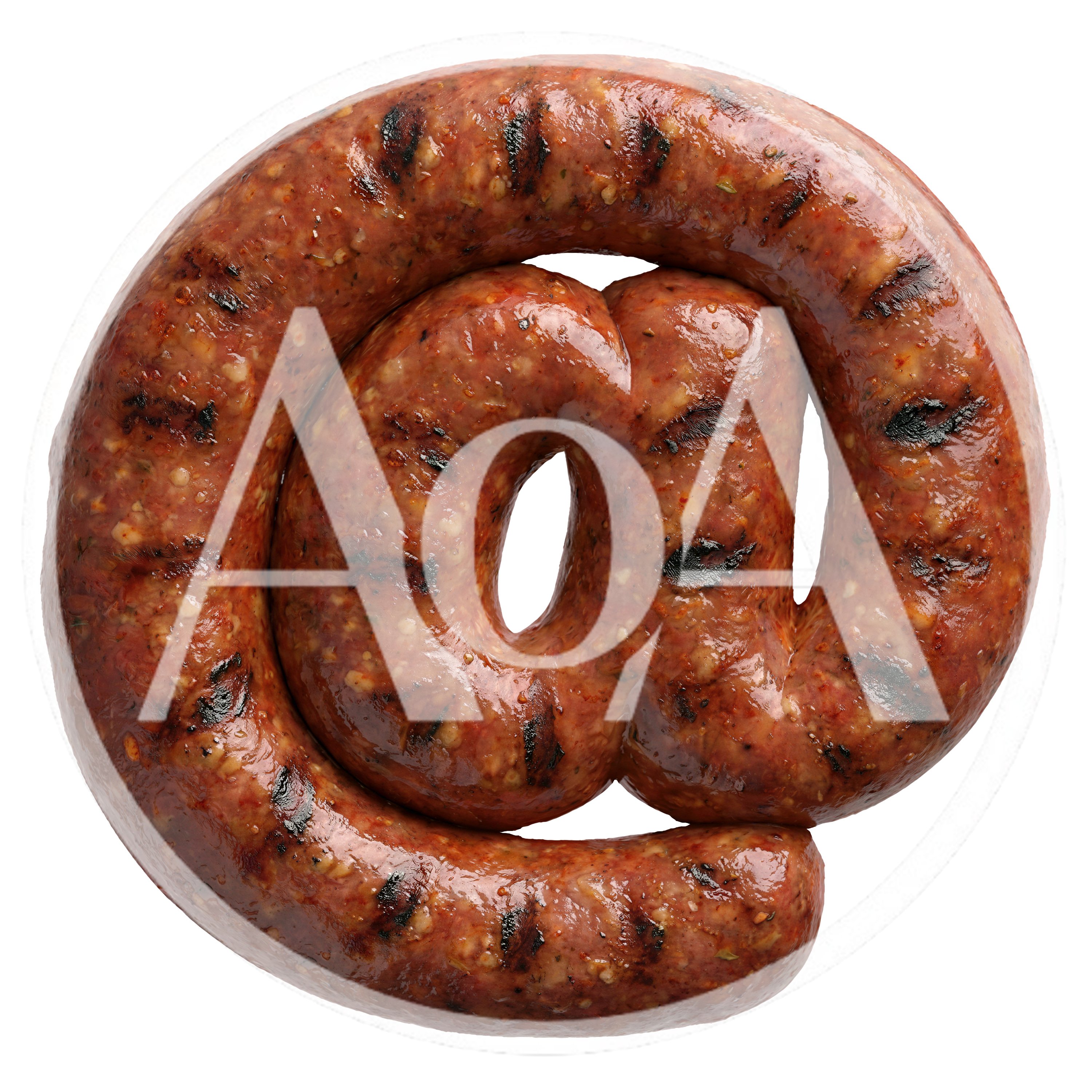 Grilled Sausage Shaped As An At Symbol