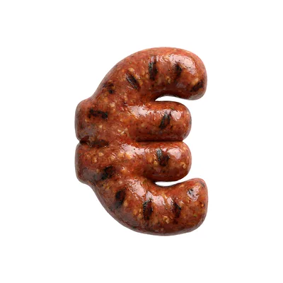 Euro Currency Symbol Made From Grilled Sausage