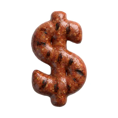 Grilled Sausage Shaped As A Dollar Sign