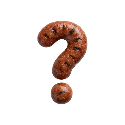 Grilled Sausage Shaped As A Question Mark
