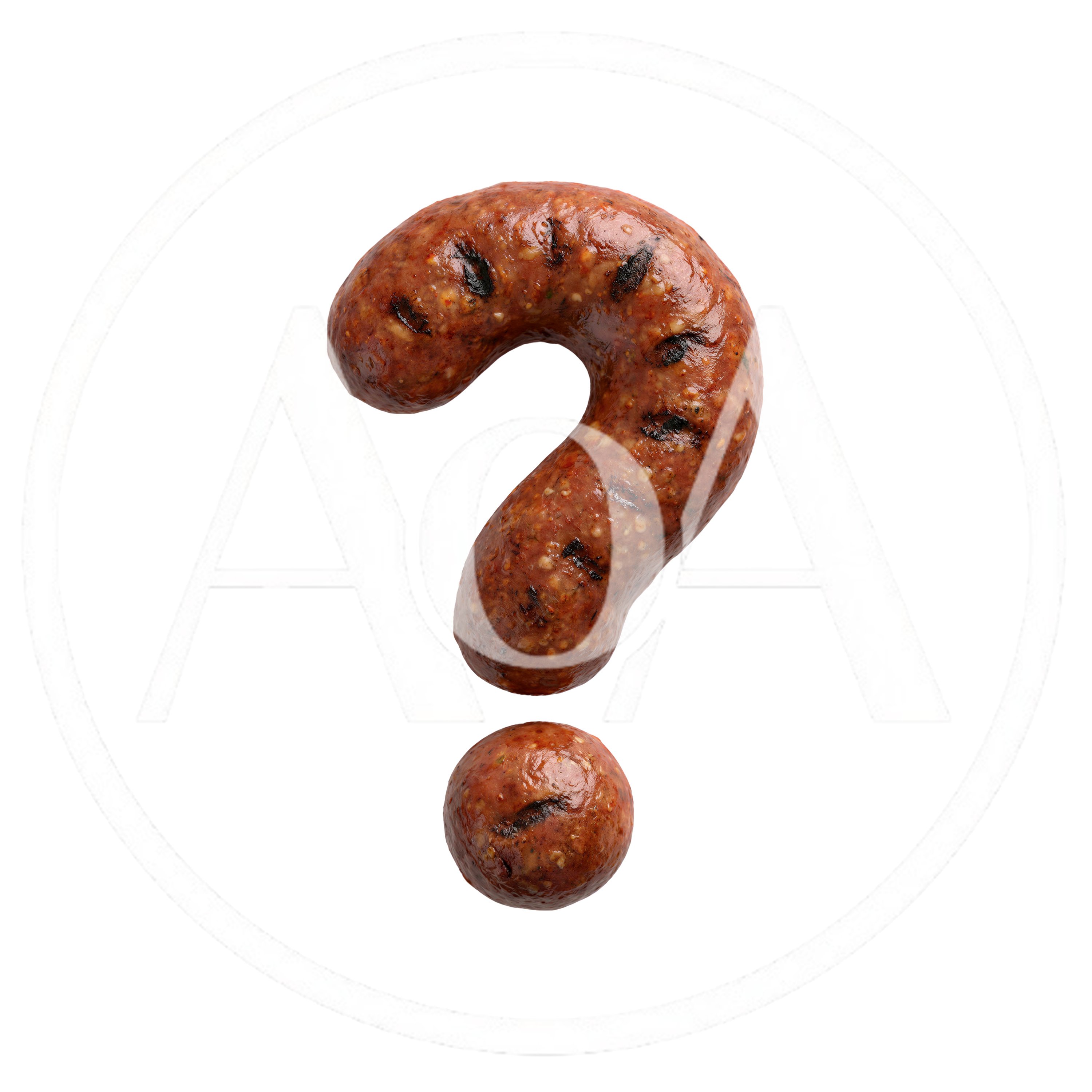 Grilled Sausage Shaped As A Question Mark