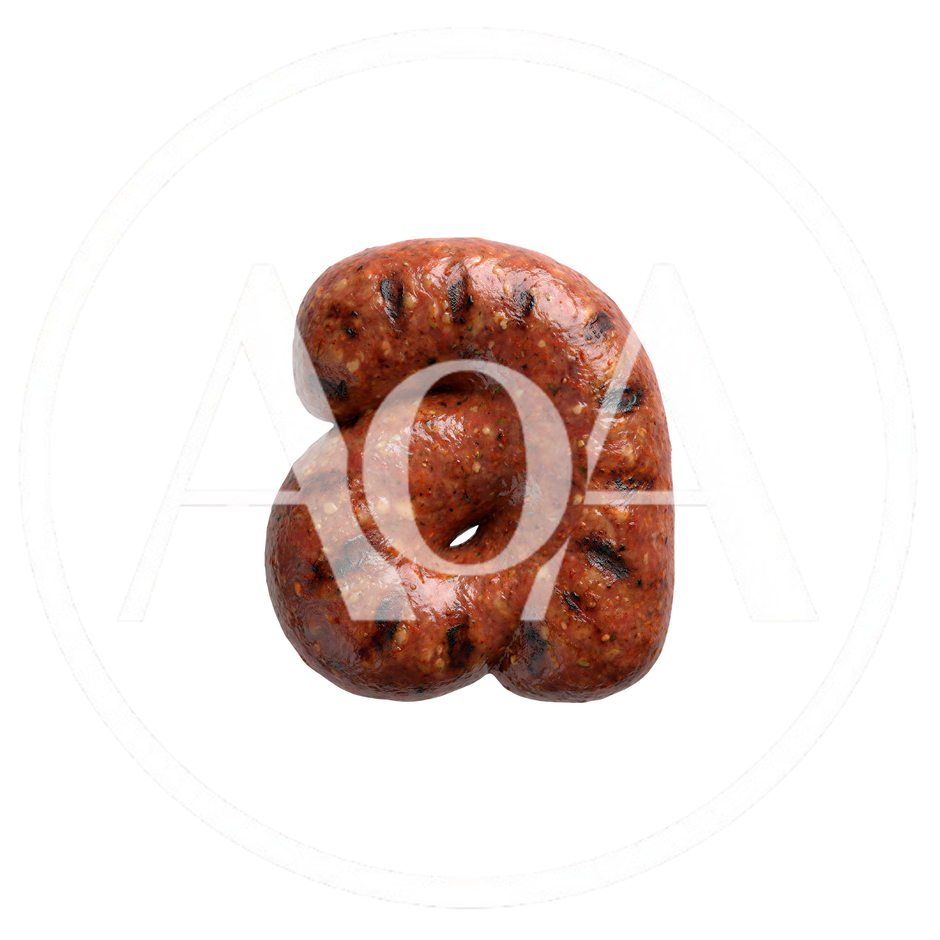 Grilled Sausage Shaped Like The Letter A