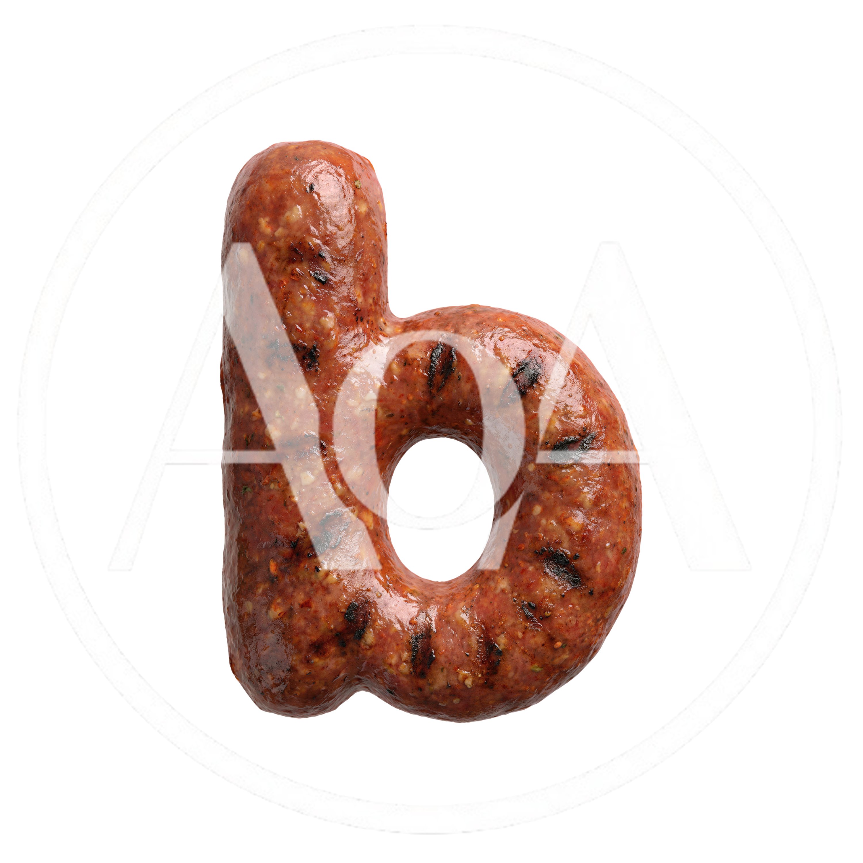 Lowercase Letter B Shaped Like A Grilled Sausage