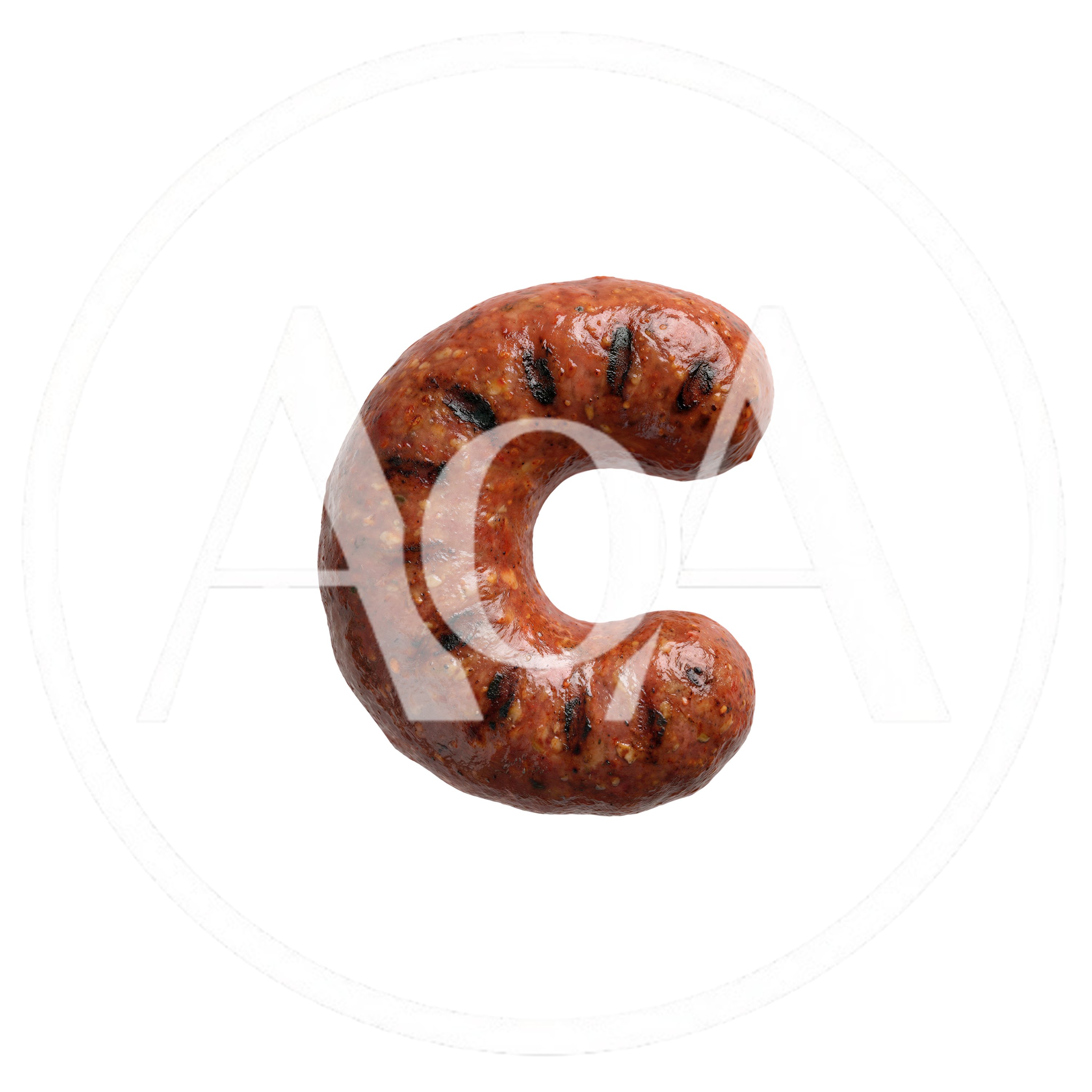 Grilled Sausage Shaped Like The Letter C