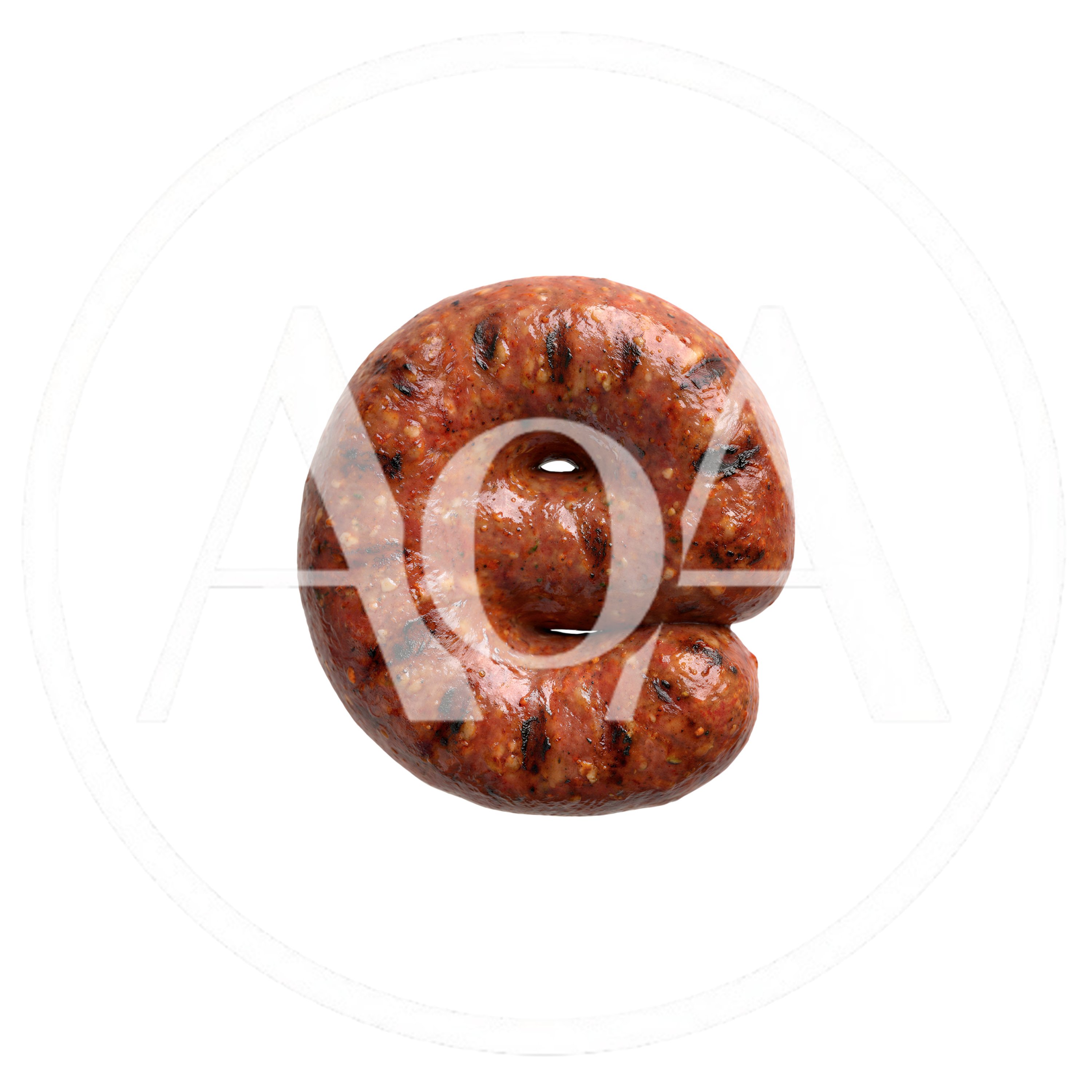 Grilled Sausage Shaped Like The Letter E