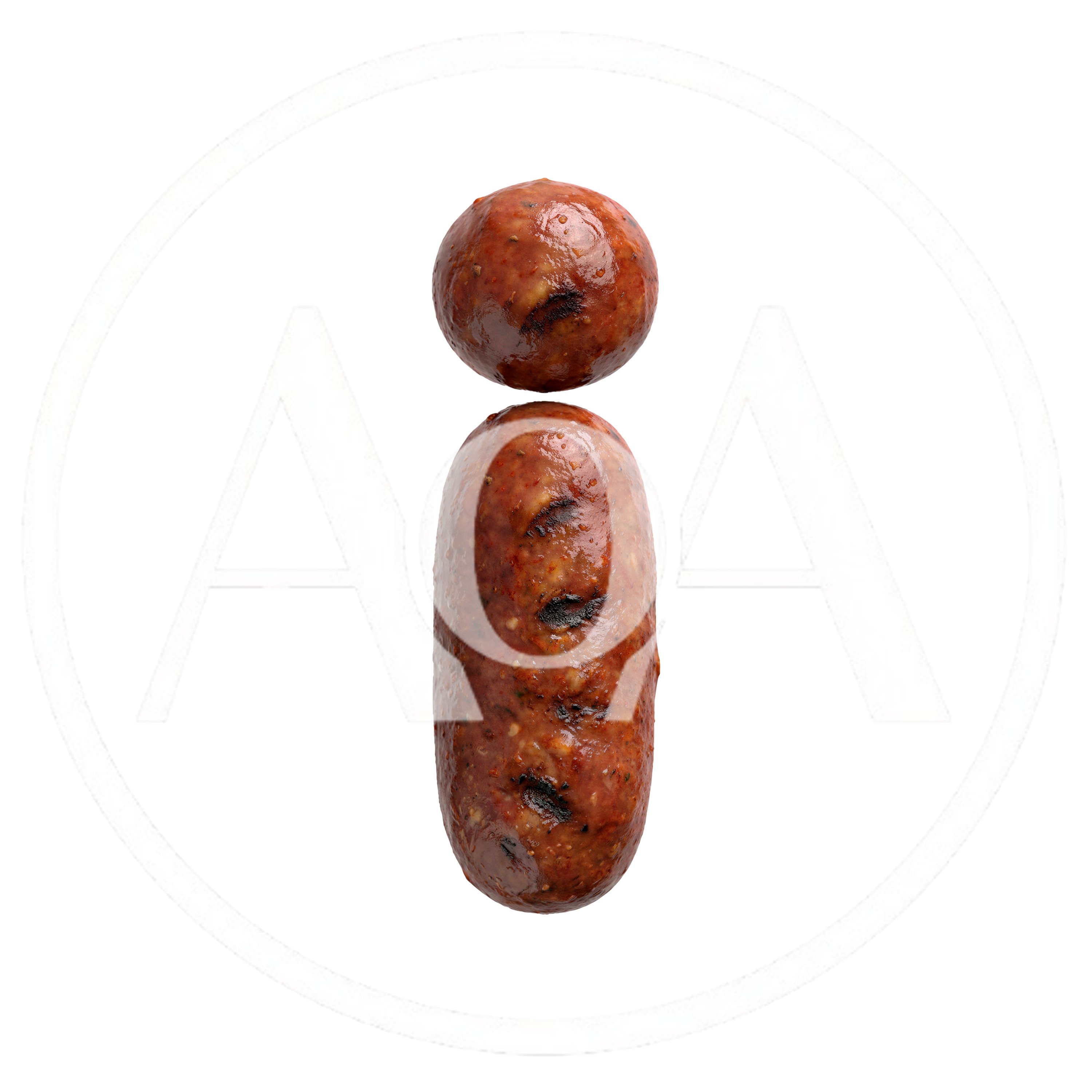 Grilled Sausage Shaped Like The Letter I
