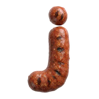 Grilled Sausage Shaped Like The Letter J