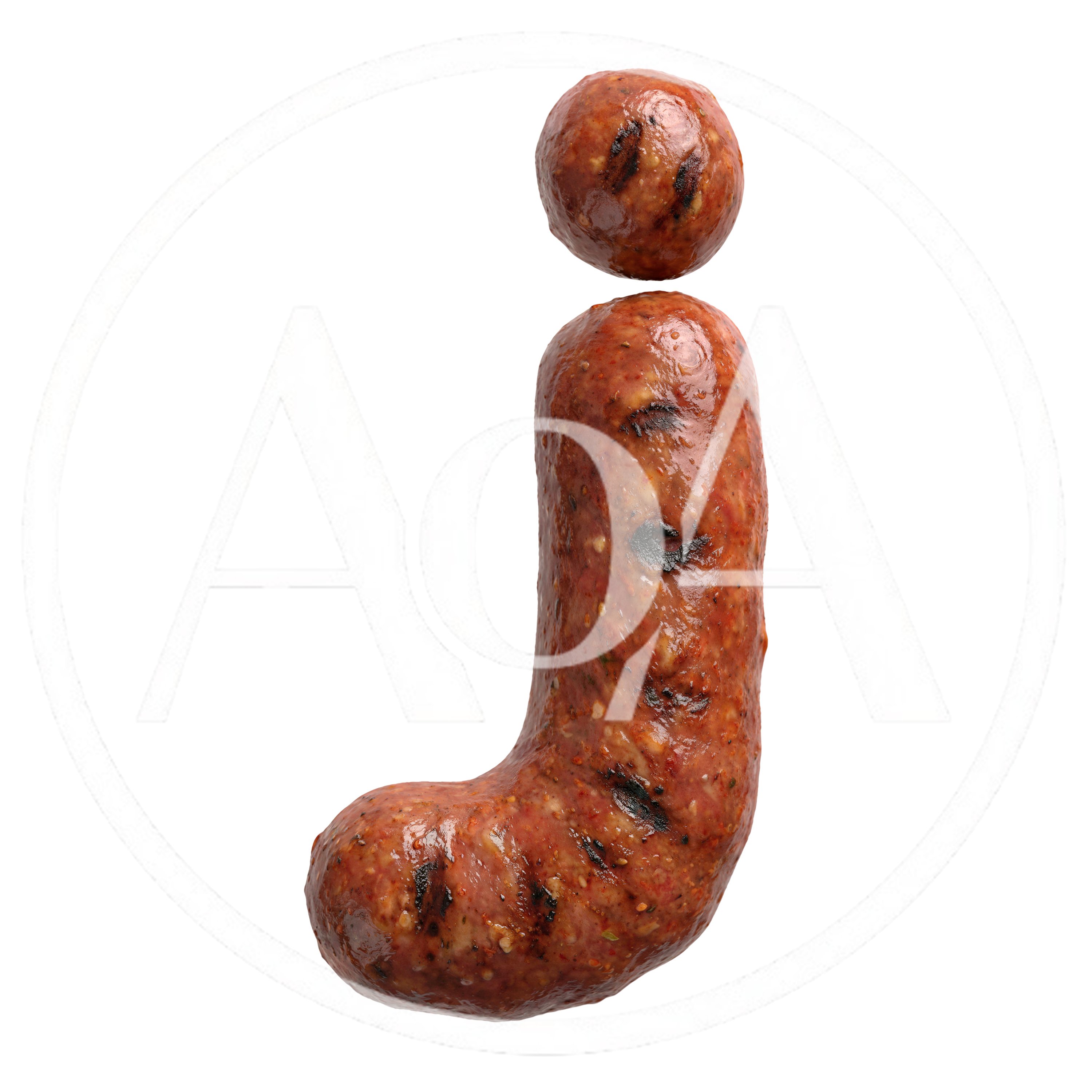 Grilled Sausage Shaped Like The Letter J