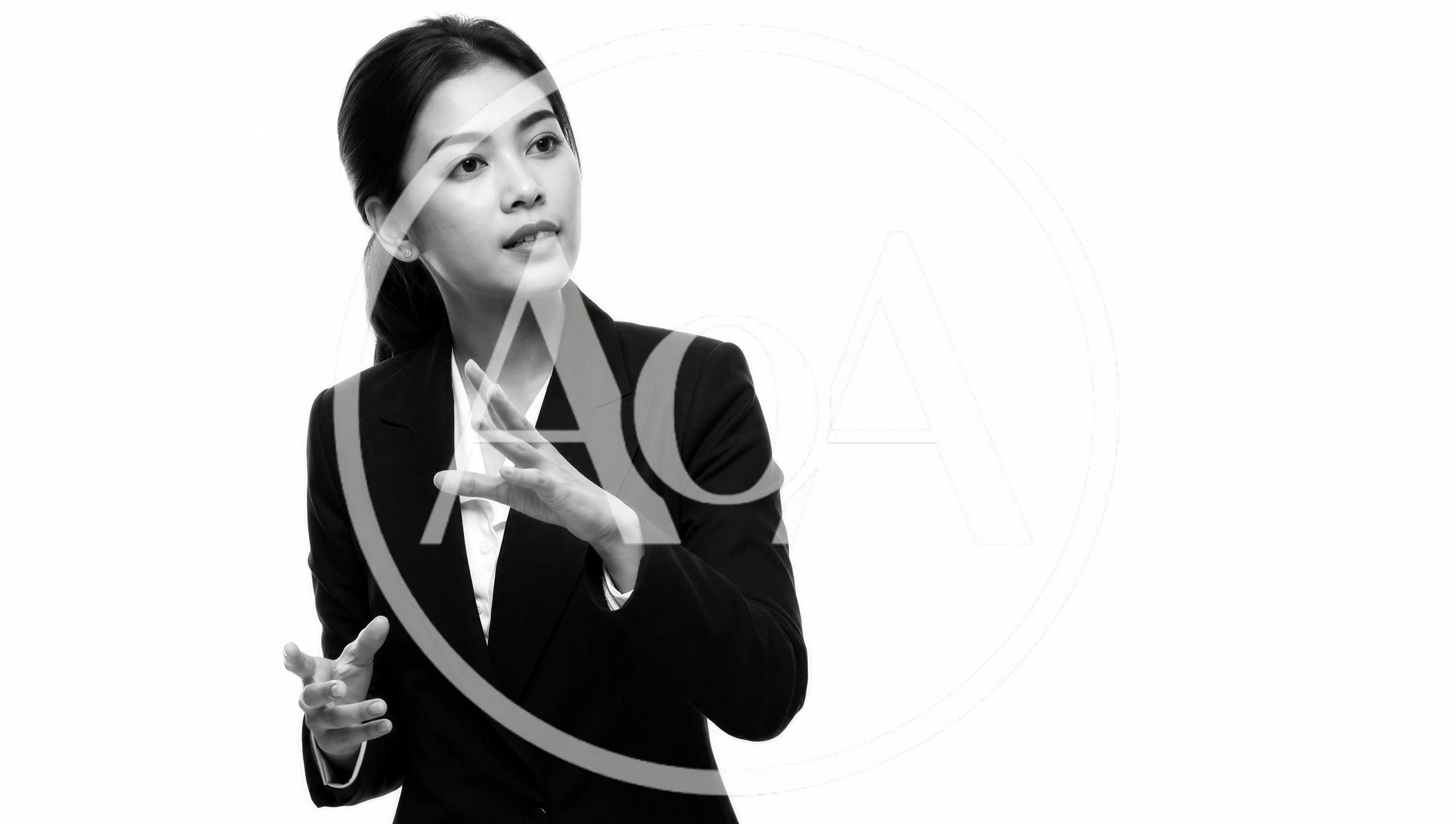 Professional Businesswoman Gesturing During A Presentation