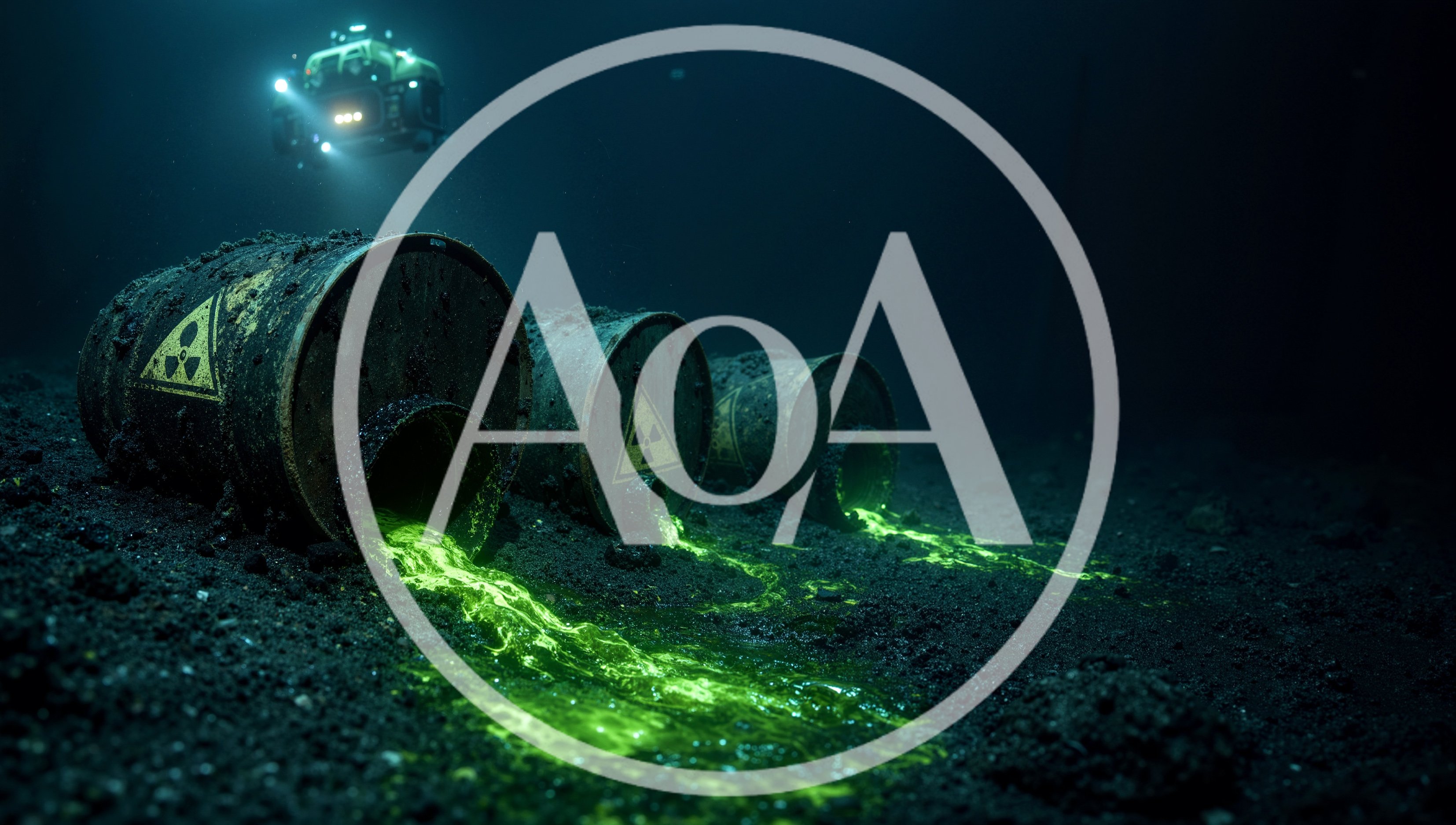 Submersible Exploring Radioactive Waste Barrels On Ocean Floor