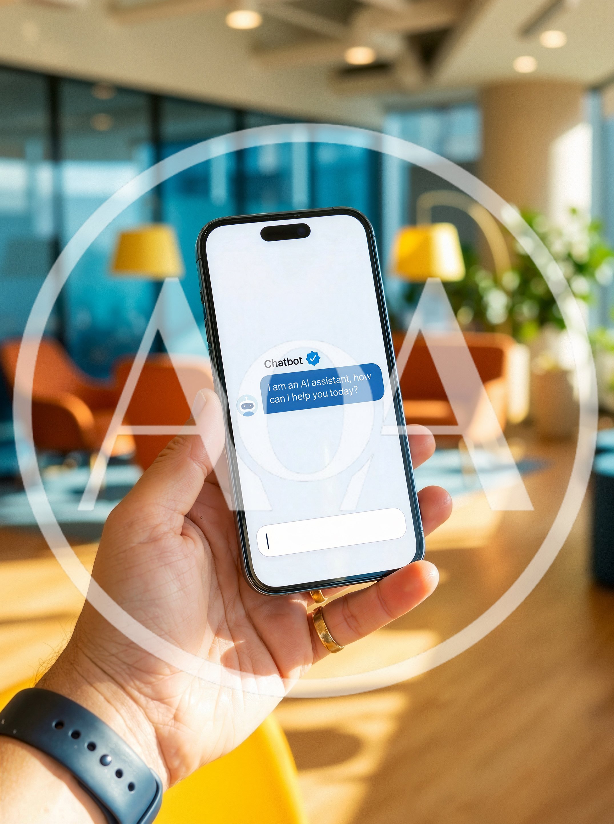 Person Holding Smartphone Displaying AI Chatbot Interface