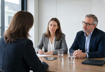 Professional Job Interview With Two Hiring Managers
