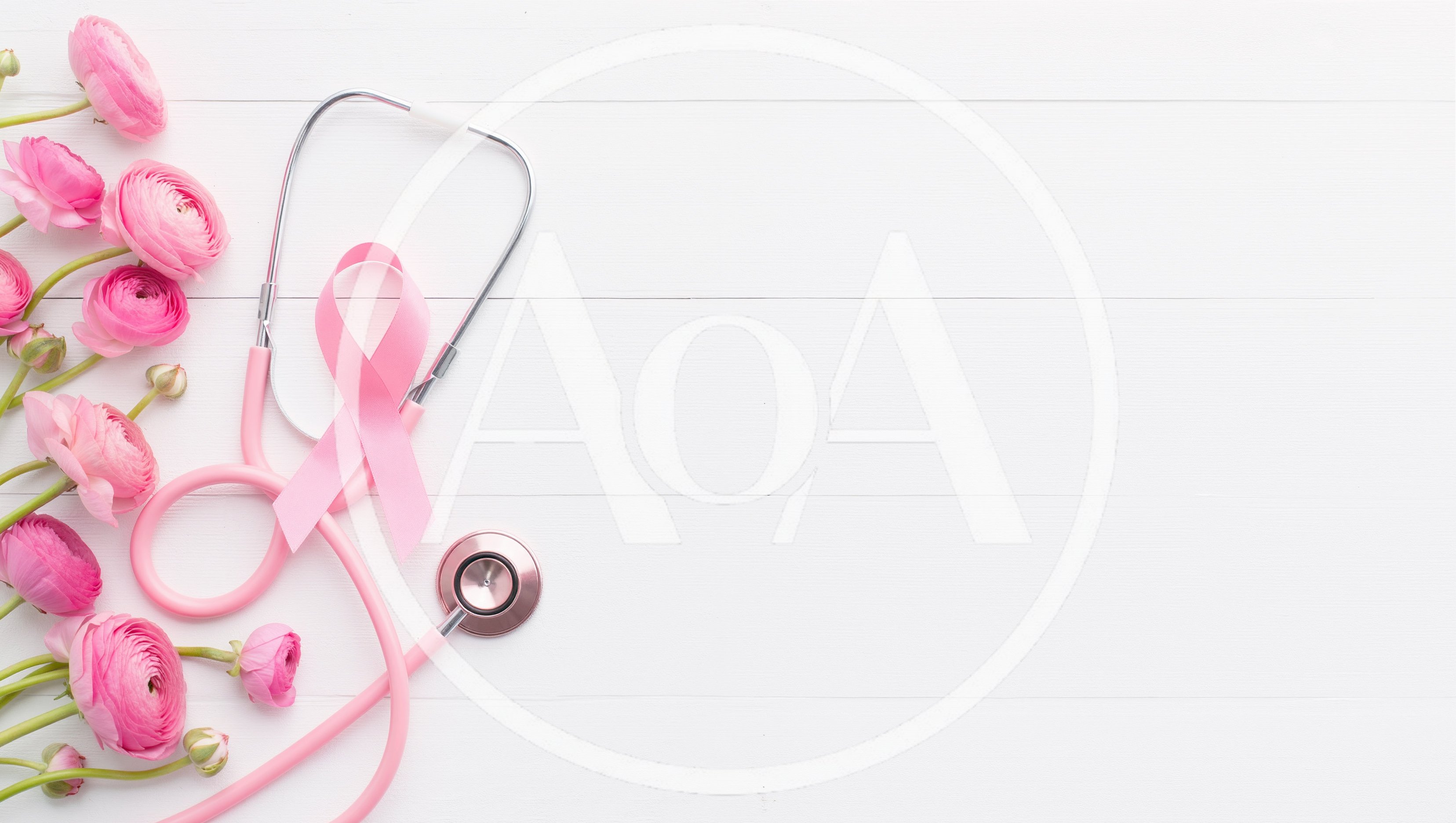 Pink Breast Cancer Awareness Ribbon and Stethoscope