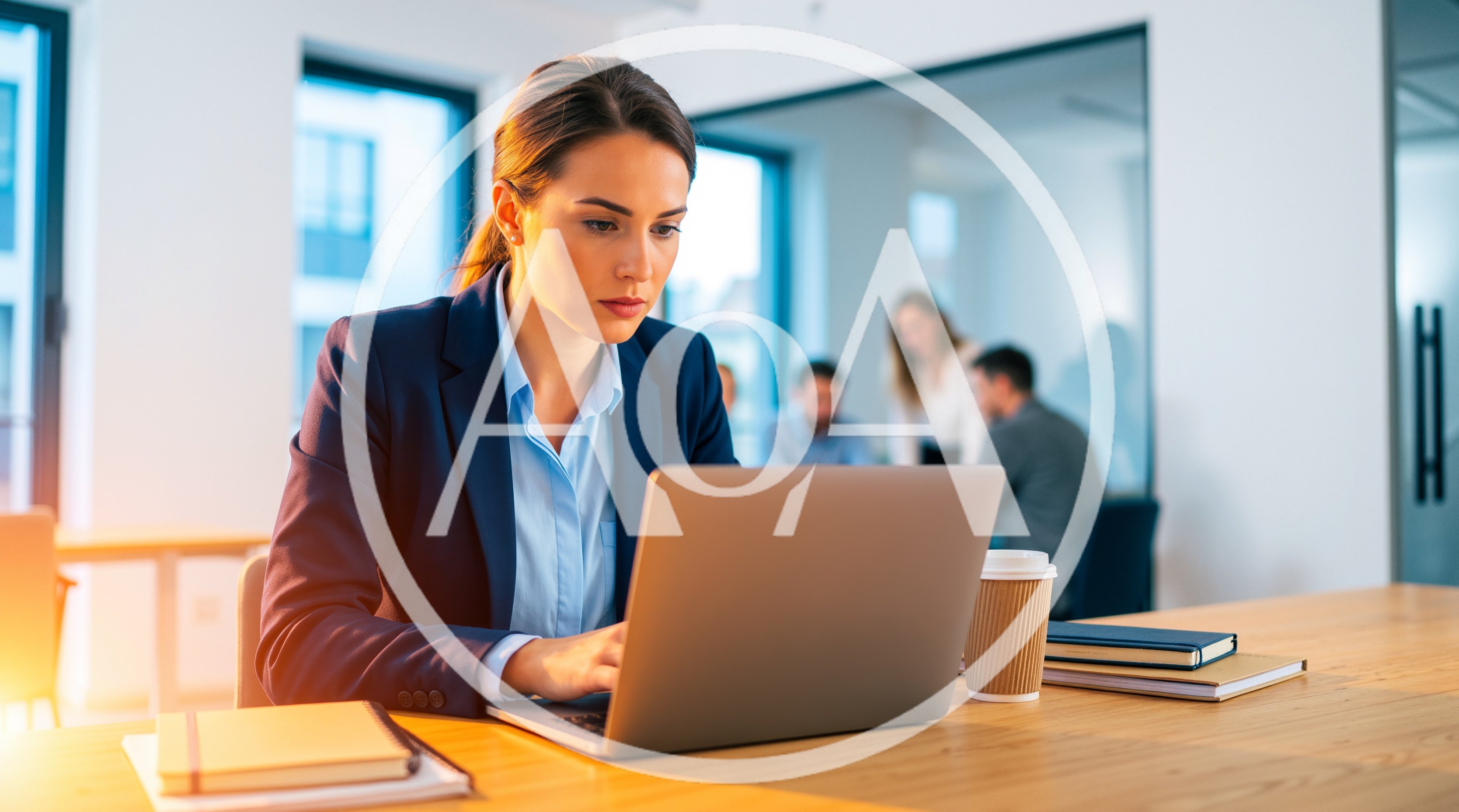 Professional Businesswoman Working On Laptop In Modern Office