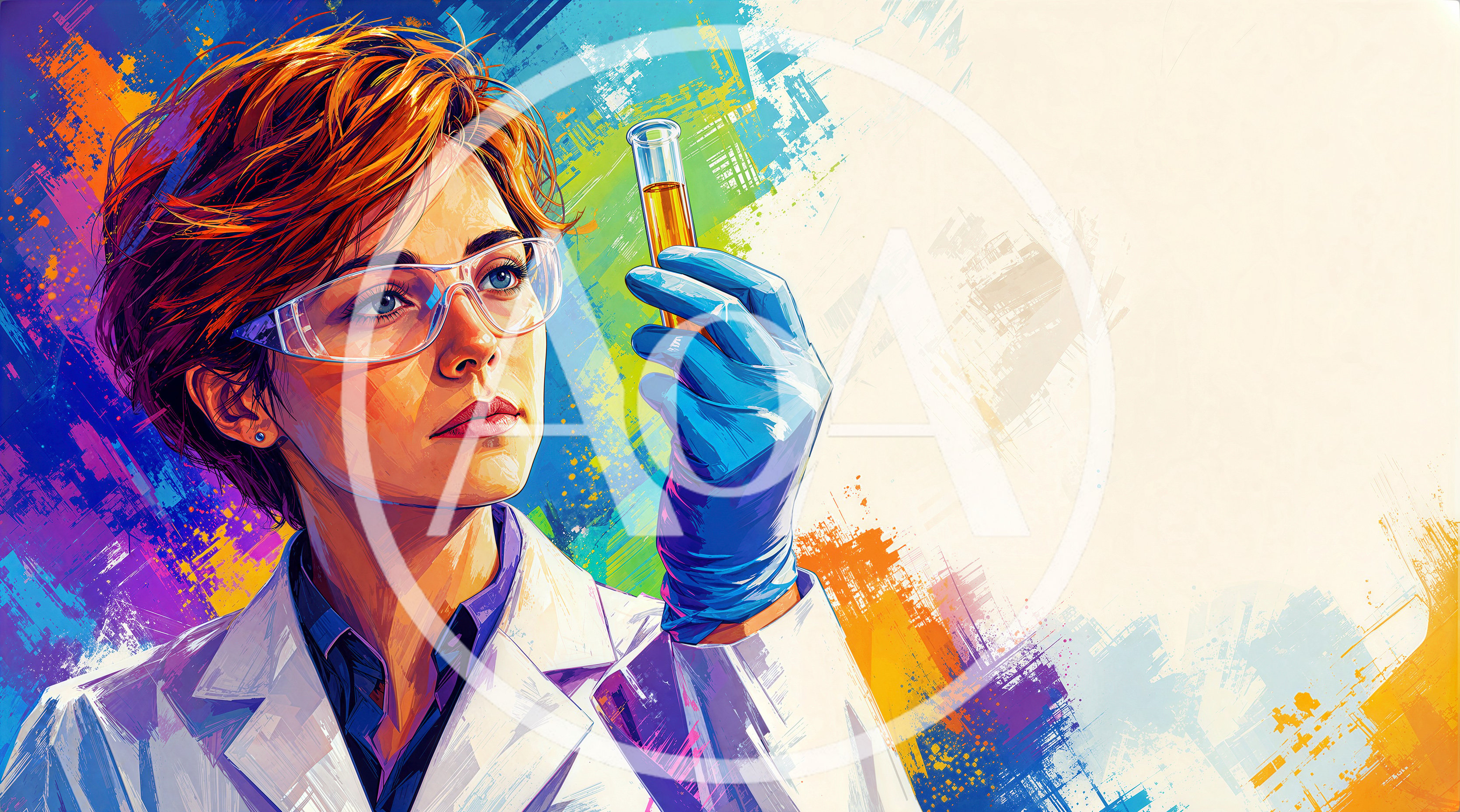 Female Scientist Examining A Test Tube In Laboratory