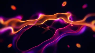 Abstract Glowing Orange and Purple Fluid Motion Background