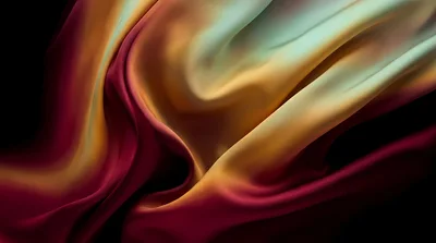 Abstract Flowing Silk Fabric With Golden And Crimson Tones