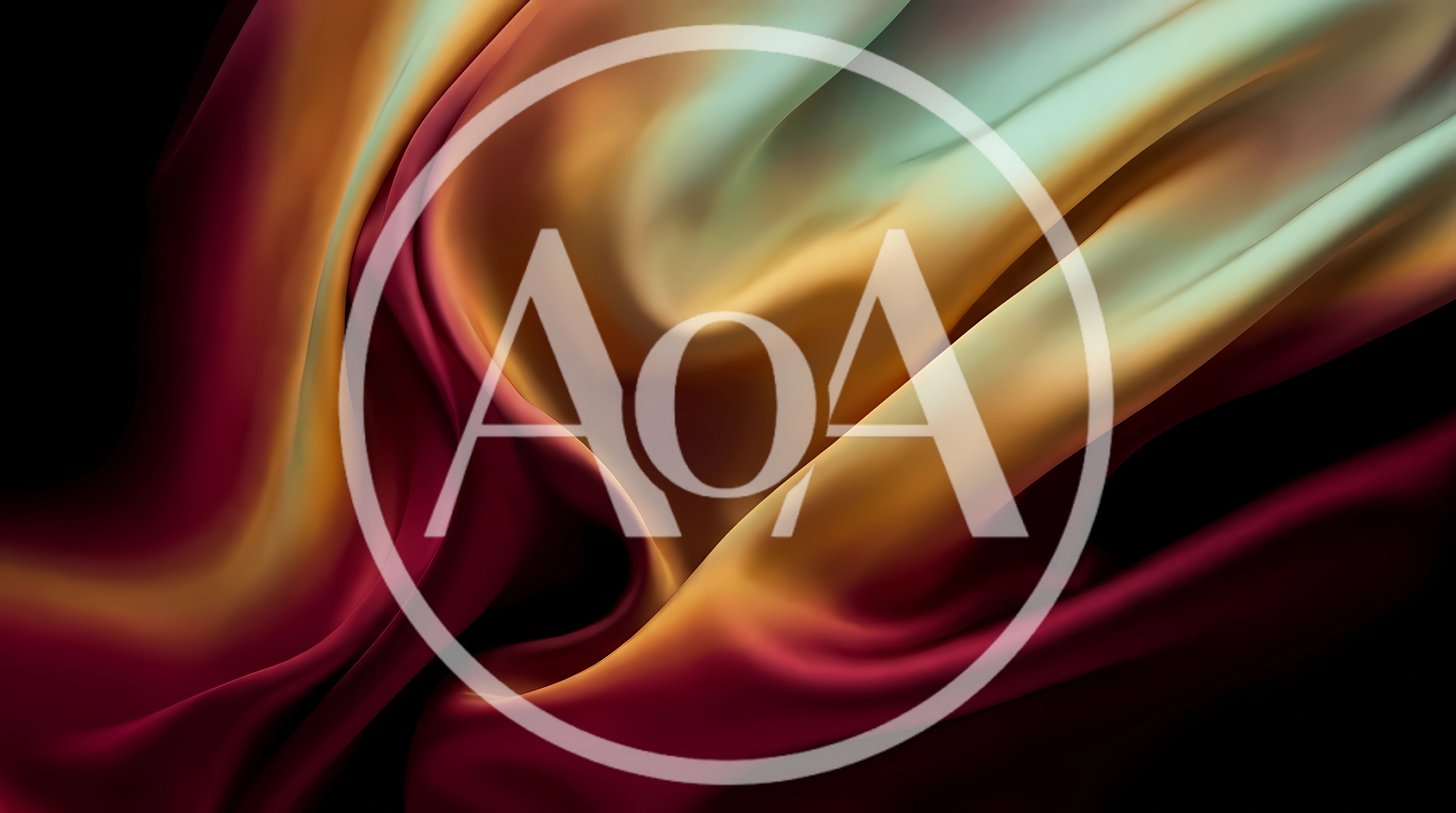 Abstract Flowing Silk Fabric With Golden And Crimson Tones