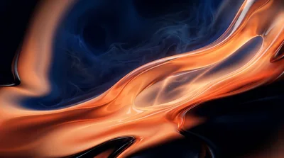 Abstract Liquid Gold Flowing Over Dark Background