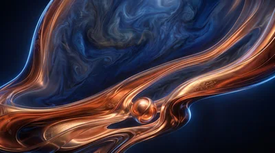 Abstract Copper Fluid Flow With Metallic Sphere