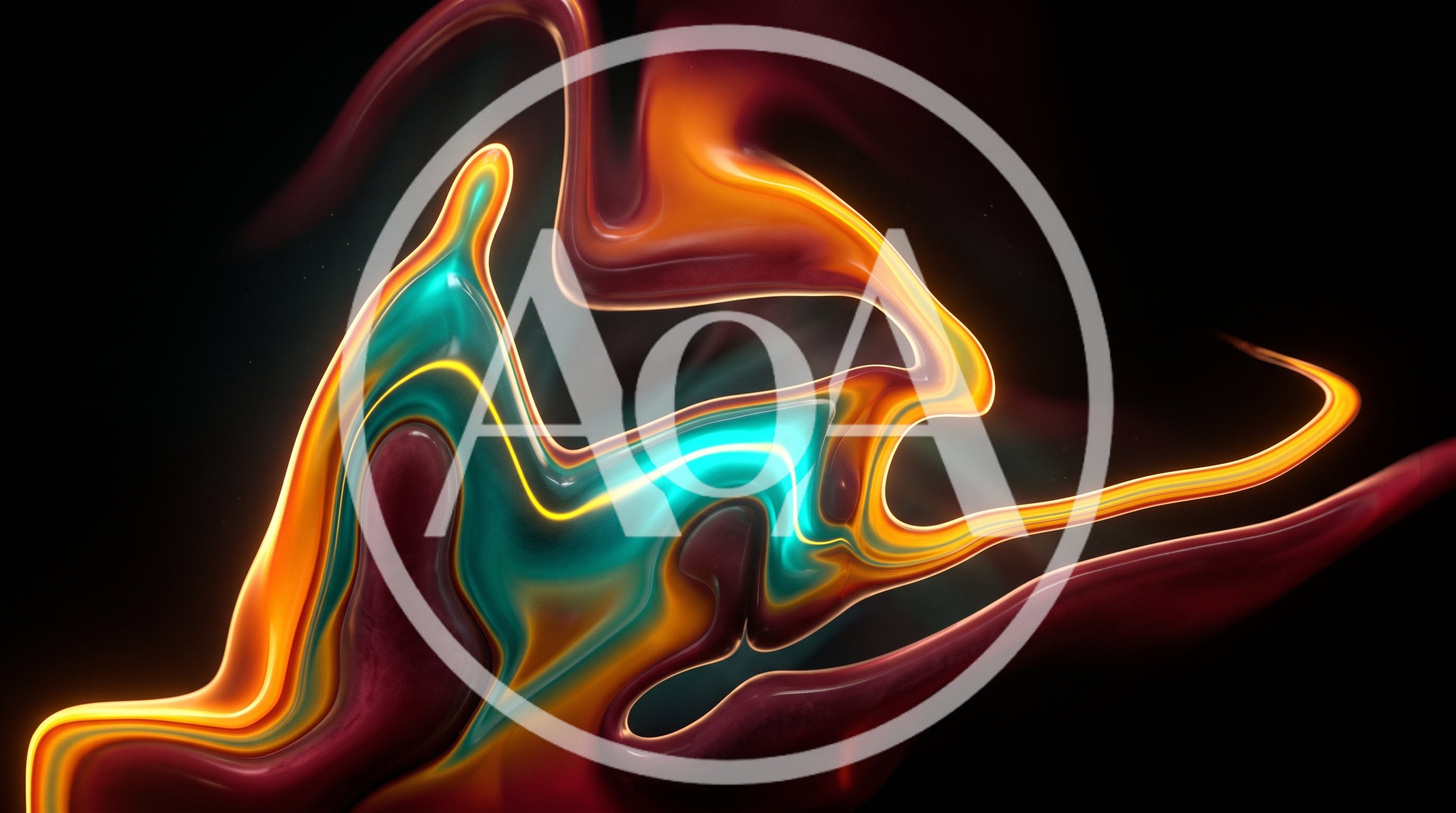 Abstract Liquid Flow With Vibrant Neon Colors