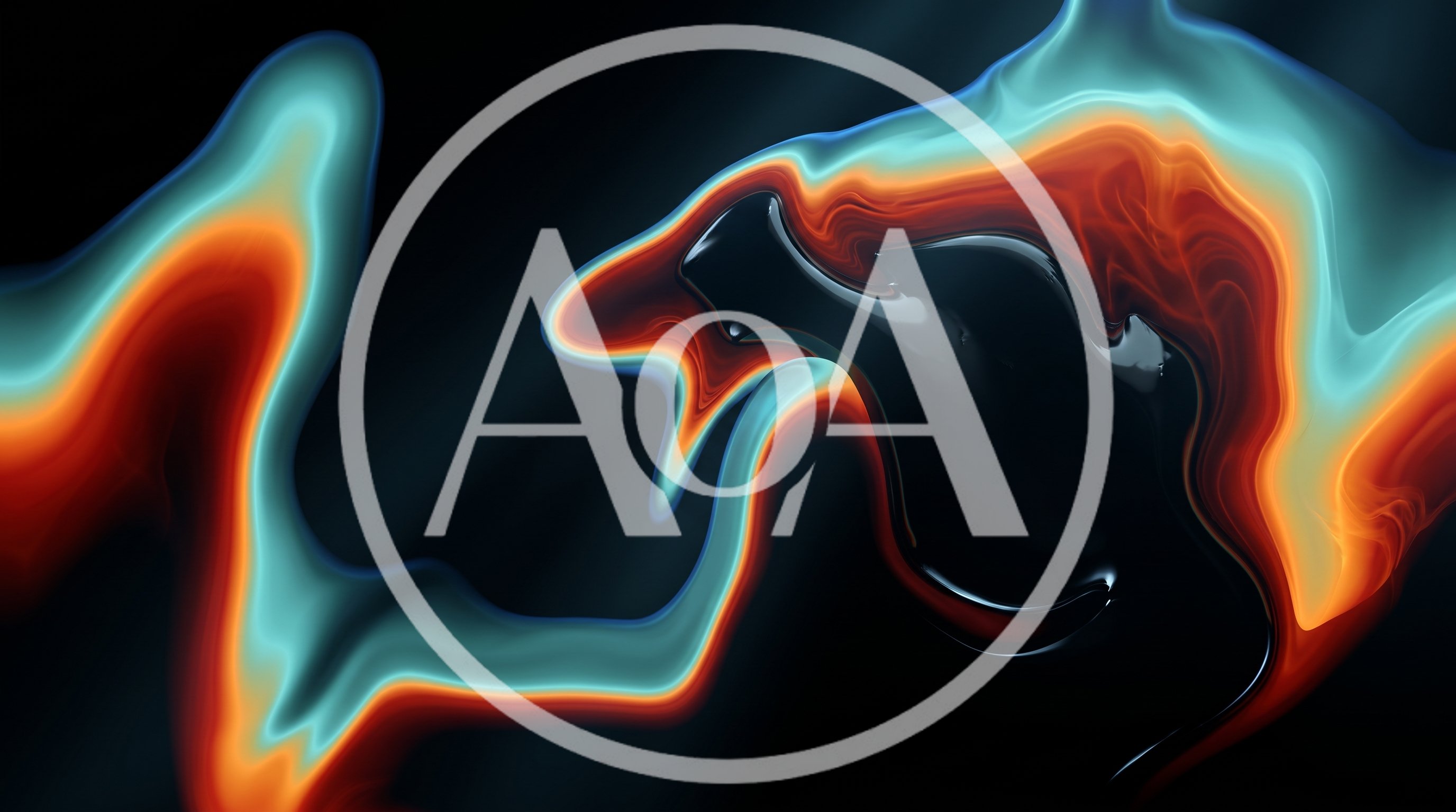Abstract Liquid Flow With Vibrant Orange And Teal Colors