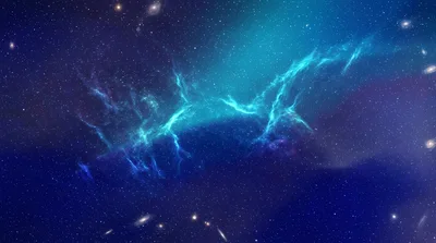 Vibrant Blue Nebula In Deep Space