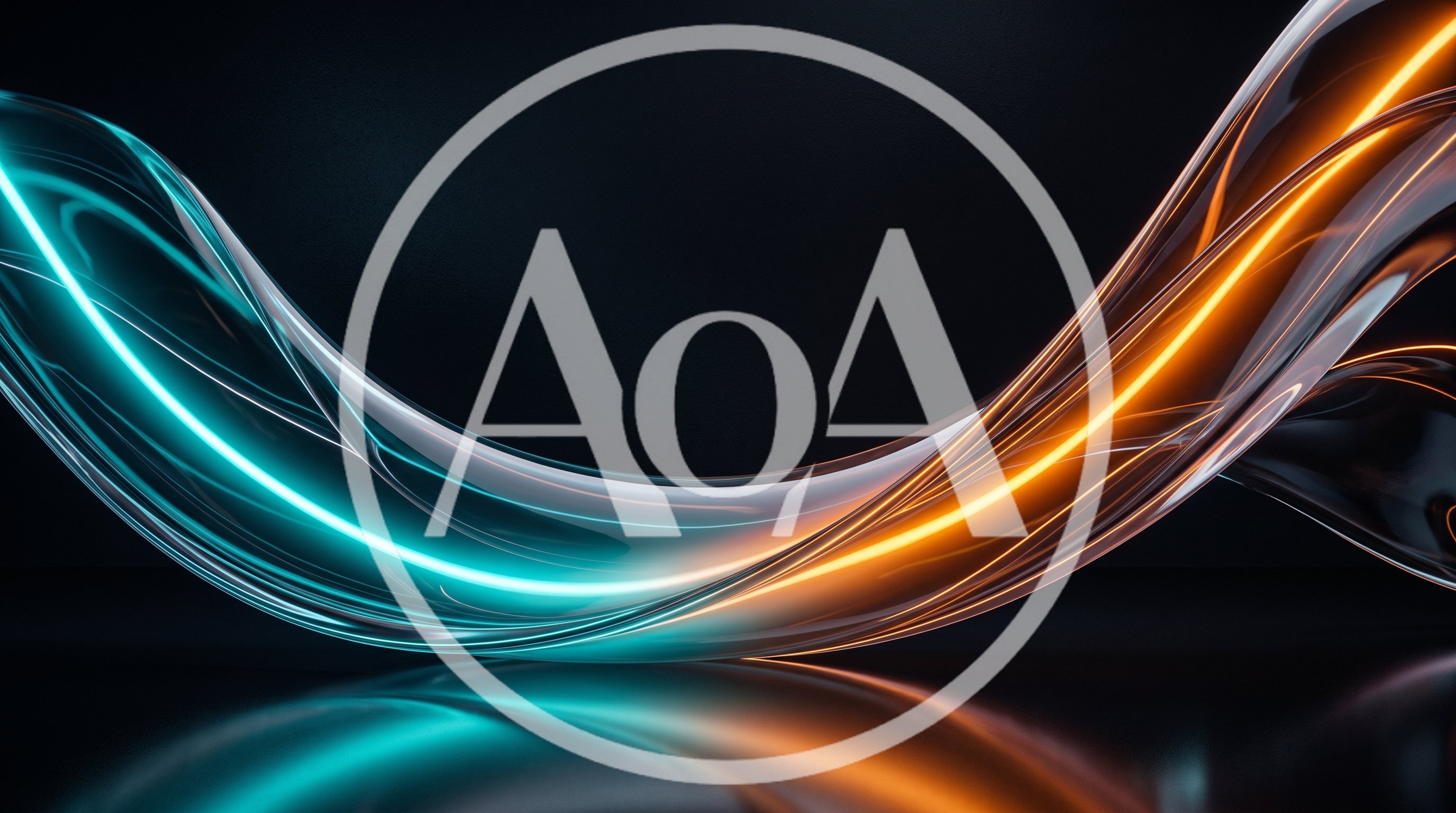 Abstract Glowing Cyan and Orange Liquid Wave Motion