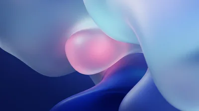 Abstract 3D Fluid Shapes With Soft Pink Glow